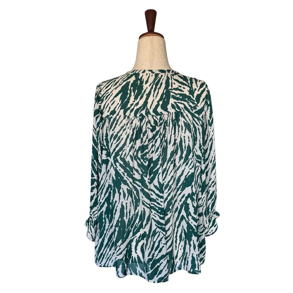 BA&SH Vidris Green White Lady Top Blouse Zebra Print Small - Picture 7 of 11